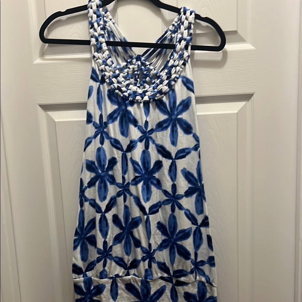Blue and White Floral Halter top-NWOT